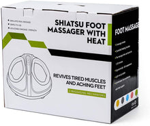 Load image into Gallery viewer, Massaggiatore plantare Shiatsu elettrico con telecomando - con funzione calore, copri piedi lavabile, intensità regolabile, per home office - Può essere cronometrato 5-30 minuti (Nero)