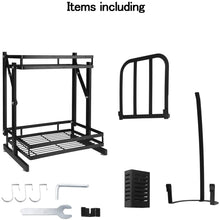 Load image into Gallery viewer, Plasaig Kitchen Rack Foldable Spice Rack Stainless Steel Multi-Function Storage Rack Space Saving/Non-Slip Anti-Rust Strong Bearing Capacity Black (Three-Layer)