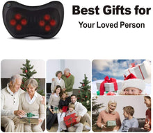 Load image into Gallery viewer, Cojín de Masaje Shiatsu con 8 Rollos 3D Masajeador Almohada con Calor para Amasar Relajar Contracturas y Dolores Musculares en Casa Coche Oficina Negro