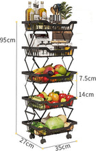 Load image into Gallery viewer, Fruit Bowl With Wheels,Removable Fruit Organizer,Detachable Stand,Large Fruit And Vegetable Cart,Fruit And Vegetable Basket