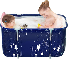 Load image into Gallery viewer, Portable foldable bathtub for adults ,oldable bathtub - Thick plastic - For adults - Sky blue