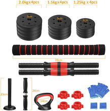 Load image into Gallery viewer, 15/20/30KG Adjustable Dumbbells Set, Barbell Weights Set 4 in 1 Kettlebell Hand Weight for Men Women Home Gym Training
