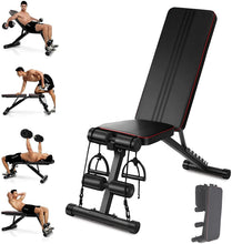 Load image into Gallery viewer, Banco de Musculación Multifuncional, 7 en 1 Fitness Banco de Gimnasio Plegable, Banco de Abdominales y Pierna Ajustable en 7 Posición, Banca de Pesas Declinable y Inclinable Hasta 200KG