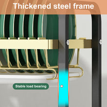 Load image into Gallery viewer, Égouttoir à Vaisselle, Ensemble d'égouttoir à Vaisselle Compact à 2 Niveaux pour la Cuisine, Grand égouttoir à Vaisselle en Acier Inoxydable avec Porte-ustensiles