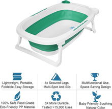 Load image into Gallery viewer, Vasca da Bagno Pieghevole per Bambini, Vasca Bagno Multifunzionale per Bambini con Termometro Cuscino da Bagno, Vasca da Bagno Antiscivolo Neonato