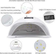Load image into Gallery viewer, 48W LED UV Nail Dryer Curing Lamp Electric Nail Dryer Professional Manicure Tools for Fingernail & Toenail Gels Based Polishes with Sensor and Timer Setting