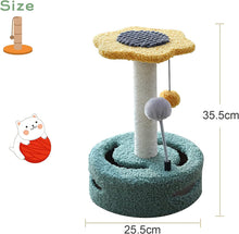 Load image into Gallery viewer, Cat Scratching Post, Toy for Cats, Hanging Pompom, Ball with Feather, 35.5 cm