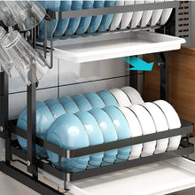 Load image into Gallery viewer, Dish Drainer with Tray, Detachable, Stainless Steel 304, Blac