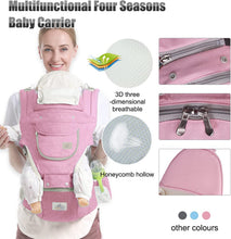 Load image into Gallery viewer, Porte bébé Ergonomique avec Siège à Hanche/Pur Coton Léger et Respirant/Multiposition:Dorsaux,Réglable pour Nouveau-né et Petit Enfant de 3 à 48 Mois