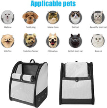 Load image into Gallery viewer, Sac de Transport Respirant Chien Chat, Sac à Dos en Maille pour Animal de Compagnie Avec Tapis Amovible, Sac Pliable et Portable pour Camping Randonnées Voyage en Train/Voiture/Avion