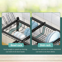 Load image into Gallery viewer, Stainless steel plate drainer for countertop, storage shelf for kitchen supplies, countertop organizer