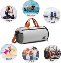 Load image into Gallery viewer, Sports Bag with Shoe Compartment and Wet Pocket, Waterproof Travel Bag, Large Capacity Duffel Bag, Portable Fitness Gym Bag, Shoulder Bag, Handbag for Man Woman Child