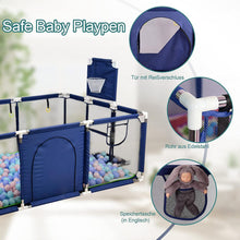 Load image into Gallery viewer, Parc Bébé avec Panier De Basket, Parc De Jeux Pliable Lavable Grand Parc Adapté À L'intérieur Et À L'extérieur 122x182x66cm