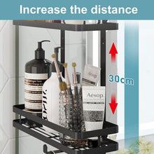 Load image into Gallery viewer, Shower Shelf for Hanging, Shower Shelf, No Drilling of Shower Screen, Bathroom Shelf, Shower Basket with Towel Holder and Suction Cup, 2 Levels