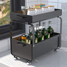 Load image into Gallery viewer, 2 Niveaux Etagere de Rangement sous Evier Rack, avec tiroir coulissant pour Cuisine, Salle de Bain, Chambre, en Acier Inoxydable
