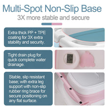 Load image into Gallery viewer, Foldable baby bath, foldable newborn bath tub with intelligent real-time temperature sensor, children's bathtub with safety bath seat, baby bathtub with stand, 85 x 53 x 25 cm, made of PP and TPE (thermoplastic elastomer)