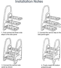Load image into Gallery viewer, Children's Ladder, Safety Anti-slip 3 Step Stool with Double Handrail, HDPE Odorless