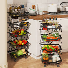 Load image into Gallery viewer, Fruit Bowl With Wheels,Removable Fruit Organizer,Detachable Stand,Large Fruit And Vegetable Cart,Fruit And Vegetable Basket