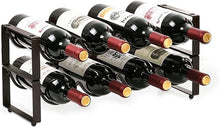 Load image into Gallery viewer, Wine Rack 8 Bottles Wine Rack Stackable Metal Wine Bottle Holder Wine Bottle Rack Wine Stand 42.7 x 17 x 20 cm Sturdy Bottle Rack Lightweight Wine Holder for Cellar Catering Storage Room