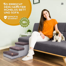 Load image into Gallery viewer, Dog Stairs - High-Quality Foldable Pet Stairs with Lots of Storage Space in the Steps - Maximum Load 30 kg - Also Suitable as Cat Stairs