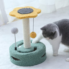 Load image into Gallery viewer, Cat Scratching Post, Toy for Cats, Hanging Pompom, Ball with Feather, 35.5 cm