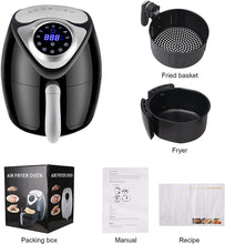 Load image into Gallery viewer, Oil Free Hot Air Fryer 1300w 3.5L, Hot Air Oven with LED Touch Screen, Air Fryer with 7 Programs, Electric Fryer without PFOA&BPA