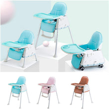 Load image into Gallery viewer, Chaise Haute pour Bébé 3 en 1, Chaise Haute Enfant Réglable, Réglable pour Hauteur Ceinture Dossier Tablette de repas, Avec 4 Roues Amovibles, Nettoyage Facile Coussin Confort (Café)