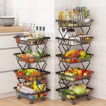 Load image into Gallery viewer, Fruit Bowl With Wheels,Removable Fruit Organizer,Detachable Stand,Large Fruit And Vegetable Cart,Fruit And Vegetable Basket