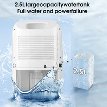 Load image into Gallery viewer, Portable Electric Dehumidifier, 2.5L Silent Dehumidification, Dehumidifier with Remote Control and Removable Tank, for Home Office