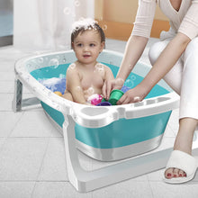 Load image into Gallery viewer, Foldable Baby Bathtub, Baby Bath Bath with Support, Baby Shower Bath with Non-slip Feet and Temperature Display