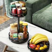 Load image into Gallery viewer, 360° Rotating Spice Rack Stainless Steel Black Stylish Kitchen Shelf Standing for Worktop Practical Spice Holder Spice Rack for Storage Jars and Spices