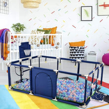 Load image into Gallery viewer, Parc Bébé avec Panier De Basket, Parc De Jeux Pliable Lavable Grand Parc Adapté À L'intérieur Et À L'extérieur 122x182x66cm