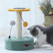 Load image into Gallery viewer, Cat Scratching Post, Toy for Cats, Hanging Pompom, Ball with Feather, 35.5 cm