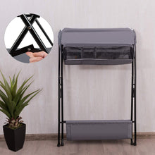 Load image into Gallery viewer, Table à langer Multifonctions Bébé Pliante 3 en 1 avec Ceinture de Sécurité Règle du Plateau Grand Panier de Rangement 76 x 66 x 101,5 cm Supporté 11 kg