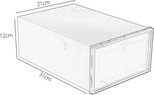 Load image into Gallery viewer, 12 x Cajas de Zapatos Plástico, Caja Guardar Zapatos, Calcetines, Juguetes, Cinturones para la Organización de Hogar, Oficina, Plegable, 31cm*21cm*12cm (Blanco, 12)