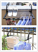 Load image into Gallery viewer, Séchoirs à Linge Pliable étendoir Balcon en Acier Inoxydable accrocher sur radiateur fenêtre Bain pour étendre sécher lessive vêtements mouillées(67 * 32 cm)