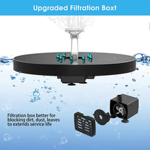 Load image into Gallery viewer, Solar Fountain, 2022 Upgrade, 3.5 W 180 mm, with LED Lights, Built-in 1500 mAh Battery with 6 Fountain Styles, Solar Pond Pump for Garden, Bird Bath, Fish Container