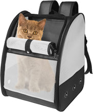 Load image into Gallery viewer, Breathable Carrying Bag Dog Cat, Mesh Backpack for Pet with Removable Mat, Foldable and Portable Bag for Camping Hiking Travel By Train/Car/Plane