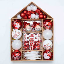 Load image into Gallery viewer, Lot de 128 Boule de Noel Rouge et Blanche - Boules de Noël en Plastique Incassable Decoration noel - Boule d’Arbre de Noël Paillette Brillant