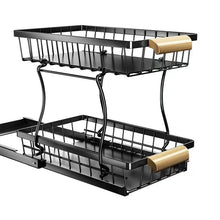 Load image into Gallery viewer, 2 Tier Sliding Drawer, Storage Organiser, Drawer Shelf for Kitchen Cupboard