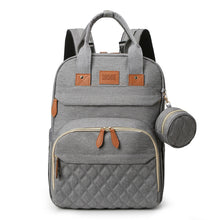 Load image into Gallery viewer, Baby changing bag backpack, large capacity diaper bags, portable travel diaper bag with foldable bed, crib backpack