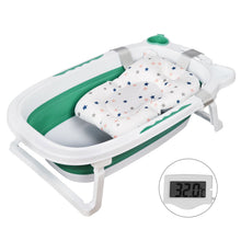 Load image into Gallery viewer, Vasca da Bagno Pieghevole per Bambini, Vasca Bagno Multifunzionale per Bambini con Termometro Cuscino da Bagno, Vasca da Bagno Antiscivolo Neonato
