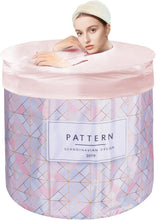 Load image into Gallery viewer, Folding Bathtub for Adults, Portable Foldable Children's Bathtub, Suitable for Sauna Showers and Ice Baths, Freestanding Bathtub, Installation Free, 65 x 65 x 70 cm (L x W x H) (Pink)
