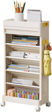 Load image into Gallery viewer, Children's Shelf, Children's Shelf, Storage Shelf with 5 Open Compartments, with Wheels, Children's Furniture for Nursery Playroom, 40 x 20 x 77 cm
