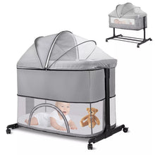 Load image into Gallery viewer, Beistellbett Baby Babybette Kinderbett mit Rollen Zustellbett Matratze Laufstall

