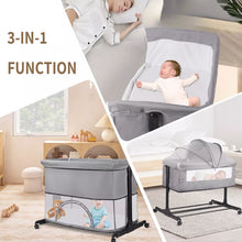 Load image into Gallery viewer, Beistellbett Baby Babybette Kinderbett mit Rollen Zustellbett Matratze Laufstall
