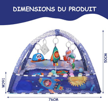 Load image into Gallery viewer, Tapis d'eveil bébé Parc et Tapis de Jeux bebe 2 en 1 Tapis d'Éveil Évolutif avec Jouets d'activité Sensoriels Piscine à Balles Tapis deveil bebe 0-6 mois Cadeau de Naissance (Bleu)
