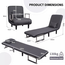 Load image into Gallery viewer, 3-in-1 Schlafsofa mit Armlehne Schlafsessel Klappbett Chaiselongue Rückenlehne
