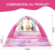 Load image into Gallery viewer, Tapis d'eveil bébé Parc et Tapis de Jeux bebe 2 en 1 Tapis d'Éveil Évolutif avec Jouets d'activité Sensoriels Piscine à Balles Tapis deveil bebe 0-6 mois Cadeau de Naissance (Rose)
