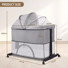 Load image into Gallery viewer, Beistellbett Baby Babybette Kinderbett mit Rollen Zustellbett Matratze Laufstall
